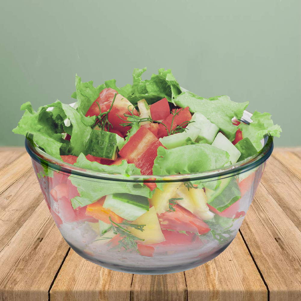 Bol De Cristal, Ideal Para Mezclas. 2.0 Litros. Libre BPA, Cristal De Borosilicato.Ensaladas, Postres, Cocina, Resposteria - Imagen 4
