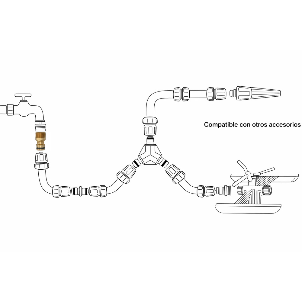 Adaptador Manguera Laton 1/2" Macho - Imagen 4