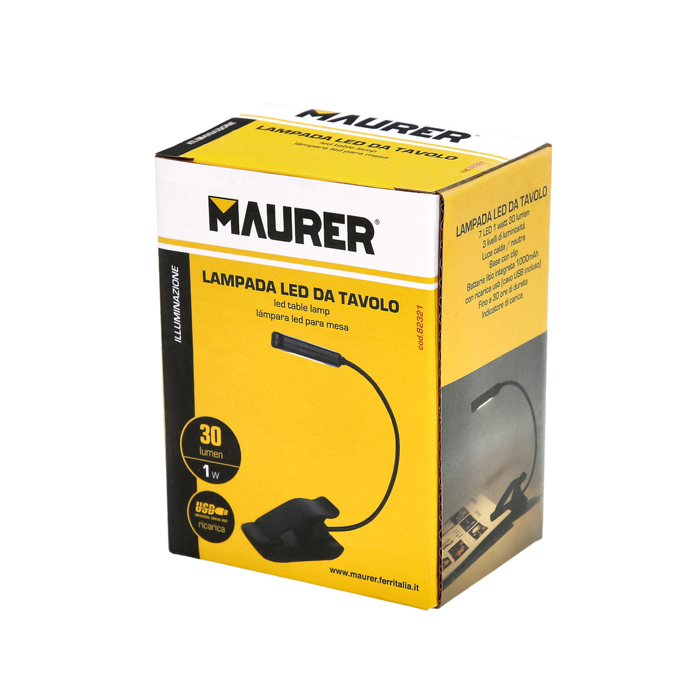 Linterna LED De Mesa / Lectura Bateria Recargable (1.000 mAh) 30 Lumenes Con Clip, 3 Tonos De Luz y 3 Niveles De Luminosidad - Imagen 3