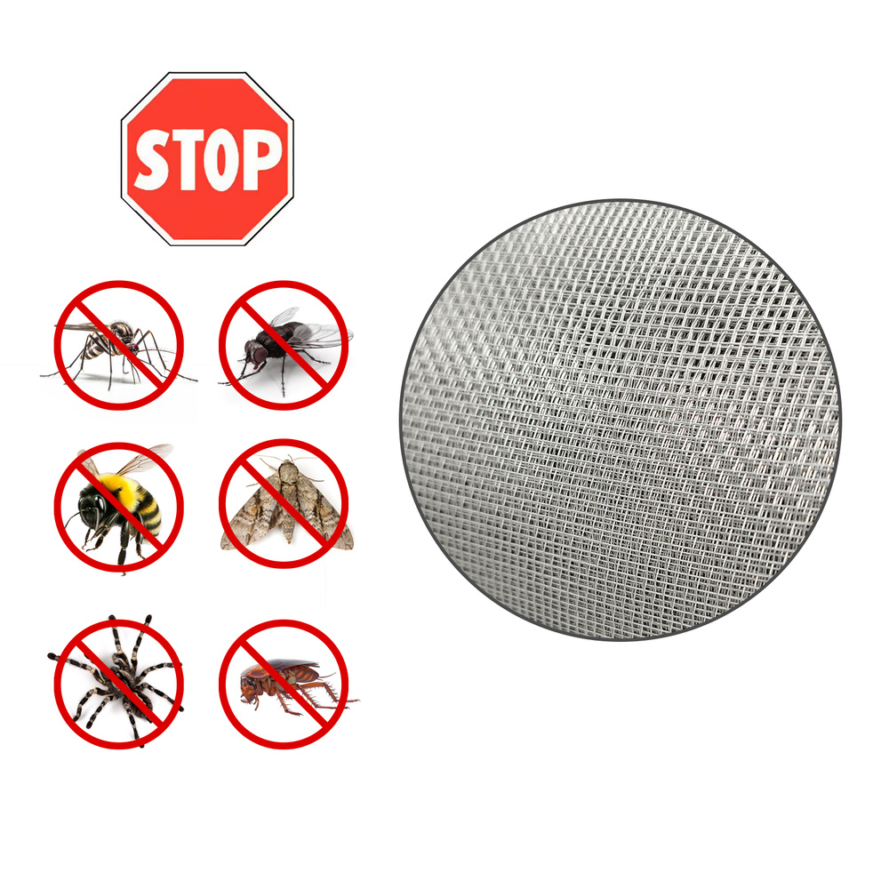 Tela Mosquitera Aluminio 18x14 Ancho 80 cm. Rollo 30 Metros. Malla Mosquitera Aluminio Anti Mosquitos, Antimoscas, - Imagen 2