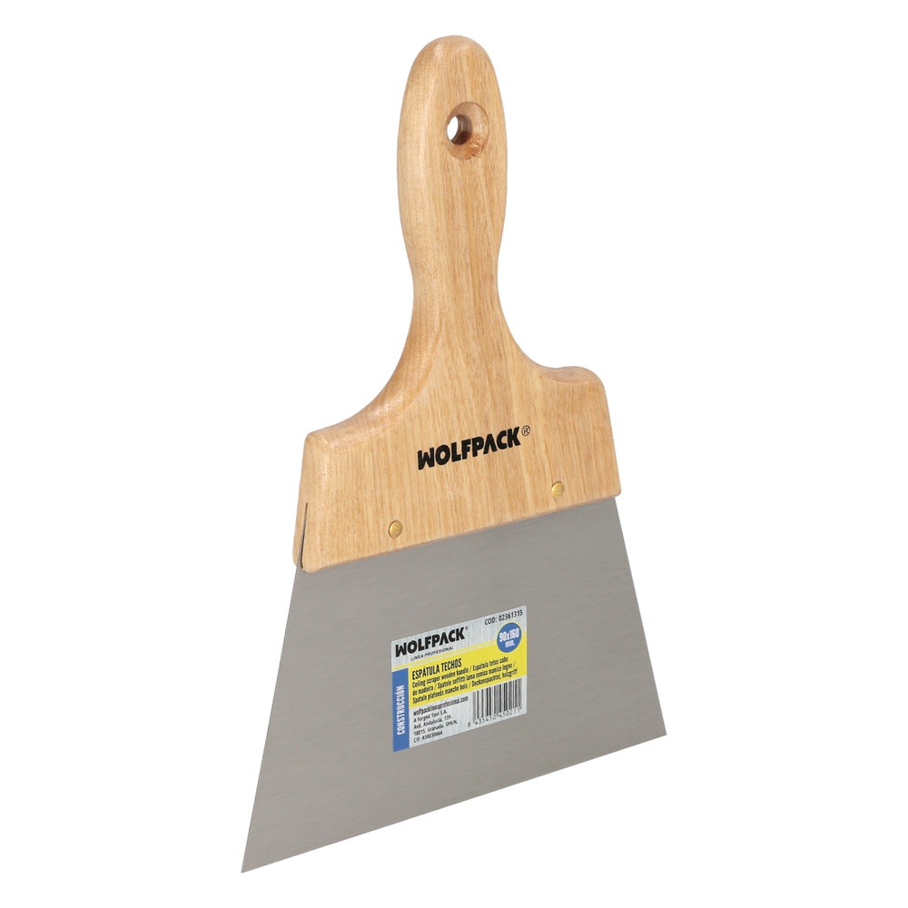 Espatula Techos Mango Madera Hoja Acero 90 x 160 mm. Aplicar Yeso, Pintora, Masillas, Pladur, etc.