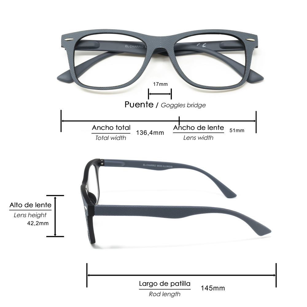 Gafas Lectura Illinois Gris Aumento +1,5 Gafas De Vista, Gafas De Aumento, Gafas Visión Borrosa - Imagen 2