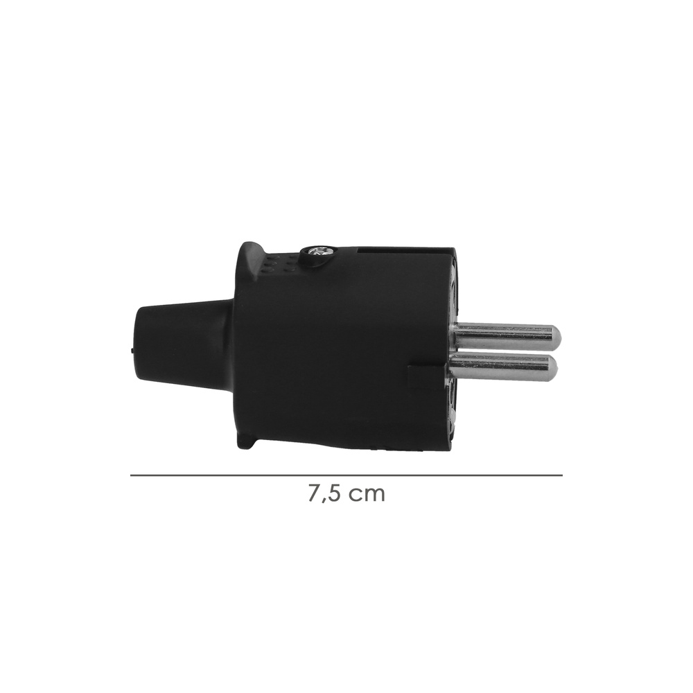Clavija Toma Tierra Goma 4,8mm Negro (Industrial) - Imagen 2