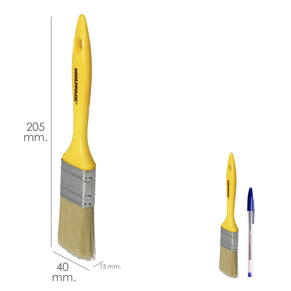 Paletina Profesional Cerda Blanca Ancho 40 mm. Cerdas Naturales Mango Plastico Ergonomico, Brocha Pintor, Pincel Pintura - Imagen 2