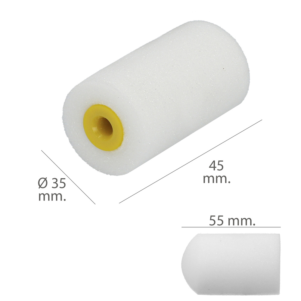 Rodillo Espuma Recambio Para Esmalte Acrilico 50 mm. Set 10 Rodillos. Rodillo Espuma, Rodillo Pintura Acrilica - Imagen 2