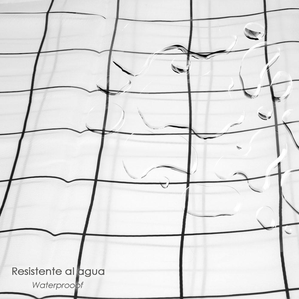 Cortina Ducha Cuadros 180x200 cm. Impermeable - Imagen 5