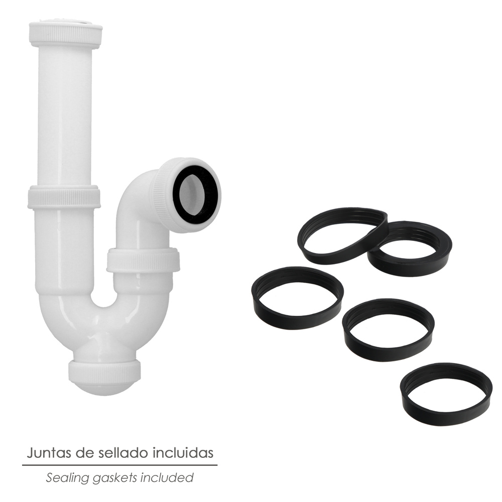 Sifon Curvo ExtensibleTuerca Loca 1 1/2" Ø 40 Mm - Imagen 5