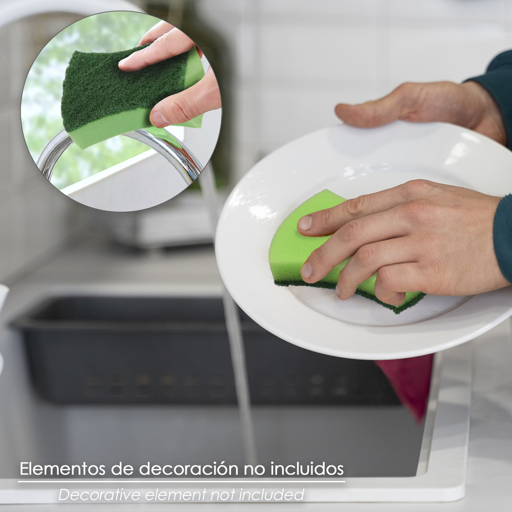 Estropajo Verde Con Esponja. Pack 3 Unidades. - Imagen 5