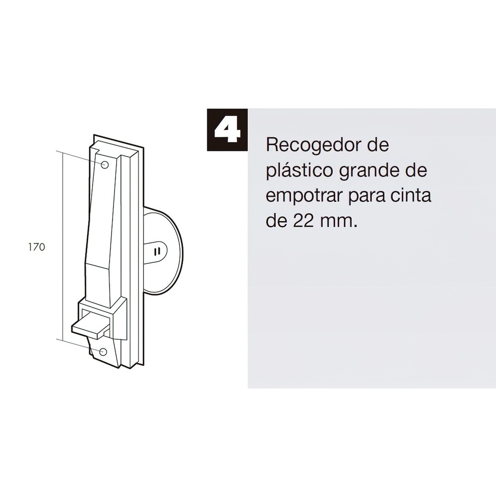 Recogedor Persiana Plastico Grande Cinta 22 mm. - Imagen 2