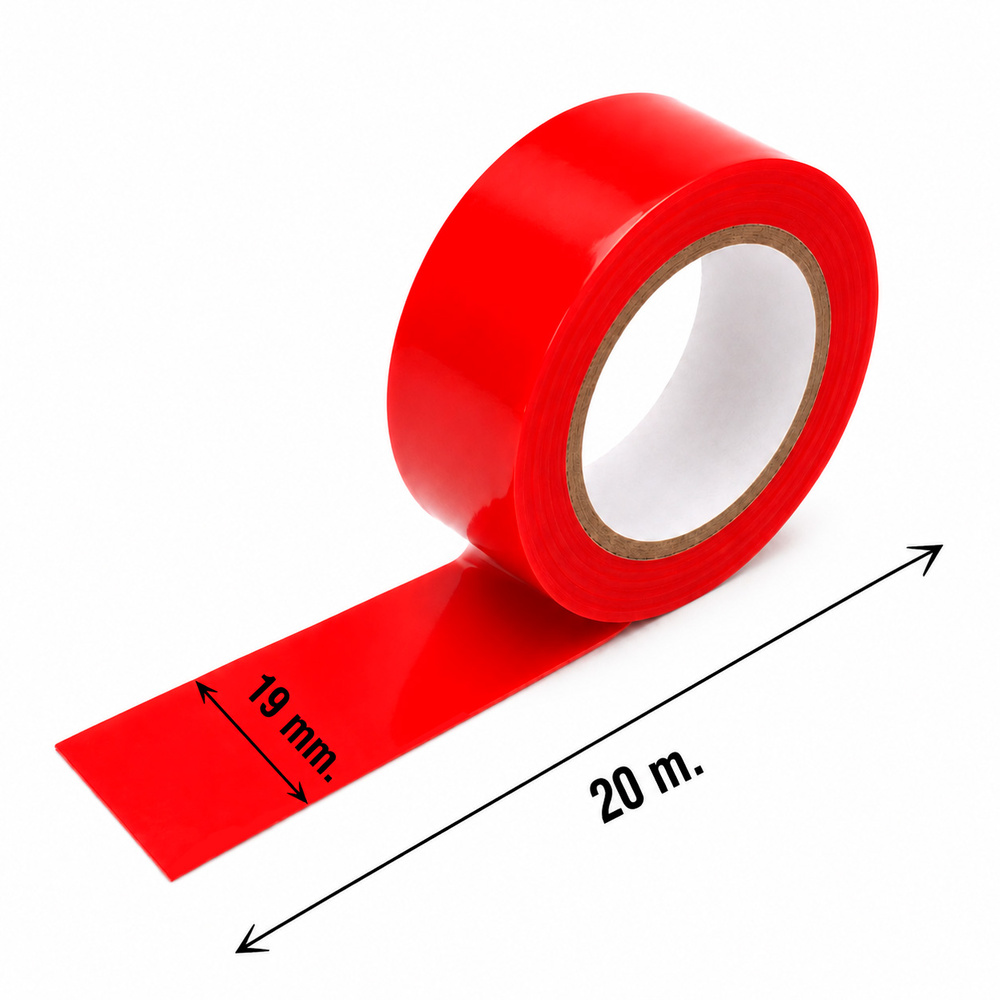 Cinta Aislante 20 m. x 19 mm. Roja Uso doméstico - Imagen 2