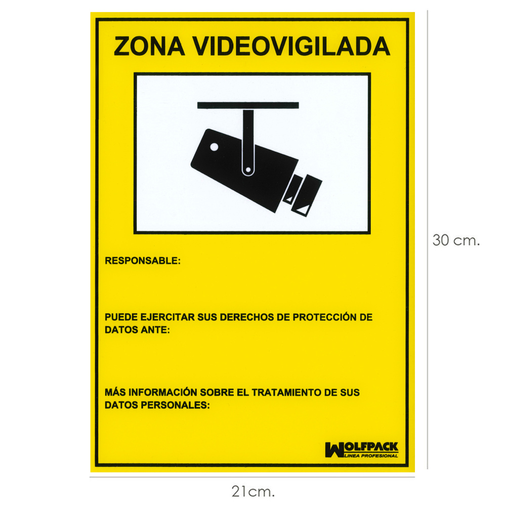 Cartel Zona Videovigilada 21 x 30 (Alt) cm. - Imagen 2
