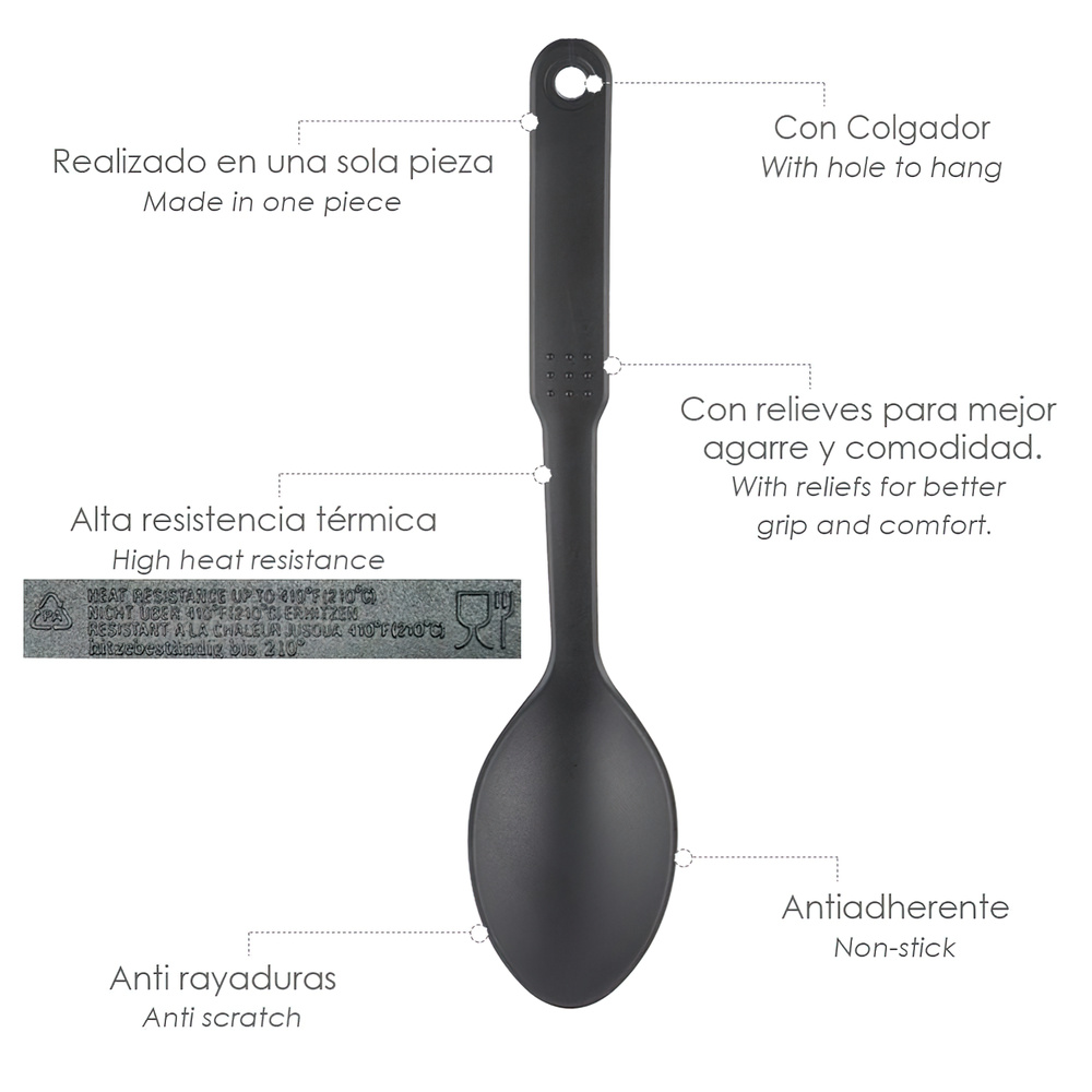 Cuchara Cocina Nylon Basic 30,5 x 7 cm. - Imagen 3
