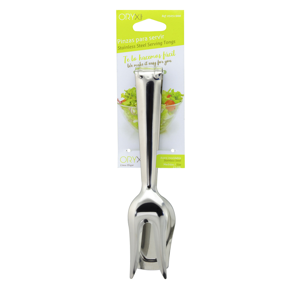 Pinzas Para Servir Acero Inoxidable 21 cm. Ideal para la cocina, servir ensaladas, servir carnes, pescados, etc. - Imagen 4