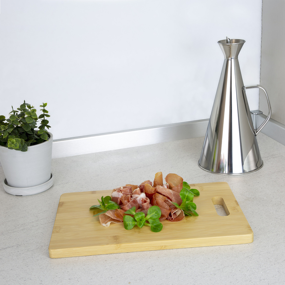 Tabla Cortar Cocina Fabricada En Madera De Bambu 100% Con Asa 30x20 cm.Tabla Cortar,Carne Pescado,Verduras,Frutas,Alimentos - Imagen 3