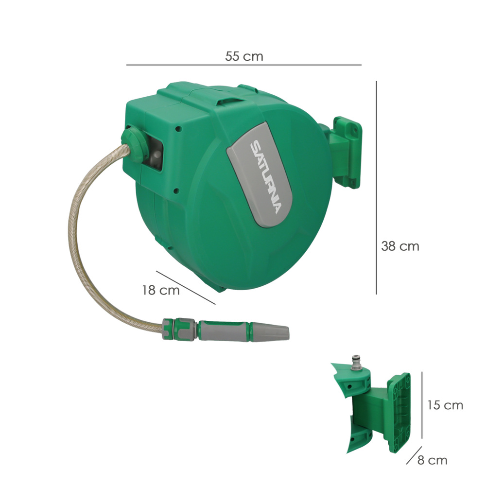 Enrollador Automatico Manguera Para Jardin. Recogedor Manguera Automatico, Porta Mangueras Jardin Manguera De 20 Metros - Imagen 2