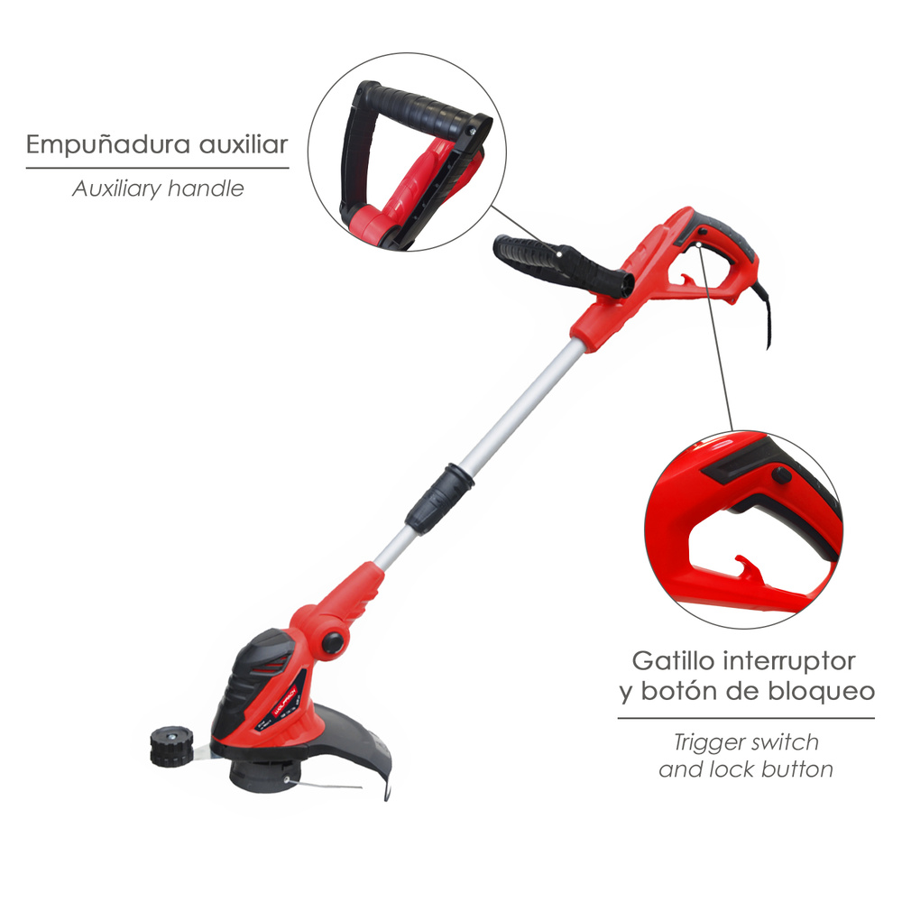 Recortabordes Electrico 550 Watt. 10.000 R.P.M. Anchura Corte Ø 30 cm. Hilo Ø 1,6 mm. x 6 Metros. Recorta Bordes, Cortabordes - Imagen 4