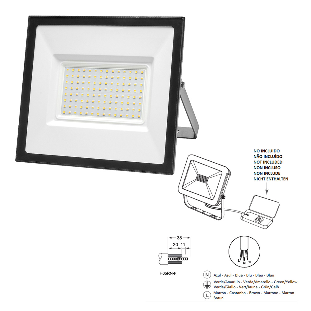 Foco Led Plano 100 Watt / 4000 K / IP65 / 8000 Lumenes - Imagen 5