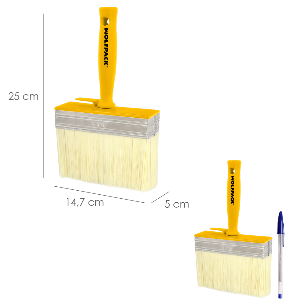 Brocha Profesional Techos 150x50 mm. Cerda Blanca. Mango Ergonomico, Con Gancho. Brocha Pintura, Brocha Pintor Profesional - Imagen 2