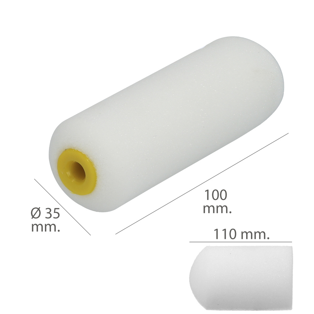 Rodillo Espuma Recambio Para Esmalte Acrilico 100 mm. Set 10 Rodillos. Rodillo Espuma, Rodillo Pintura Acrilica - Imagen 2