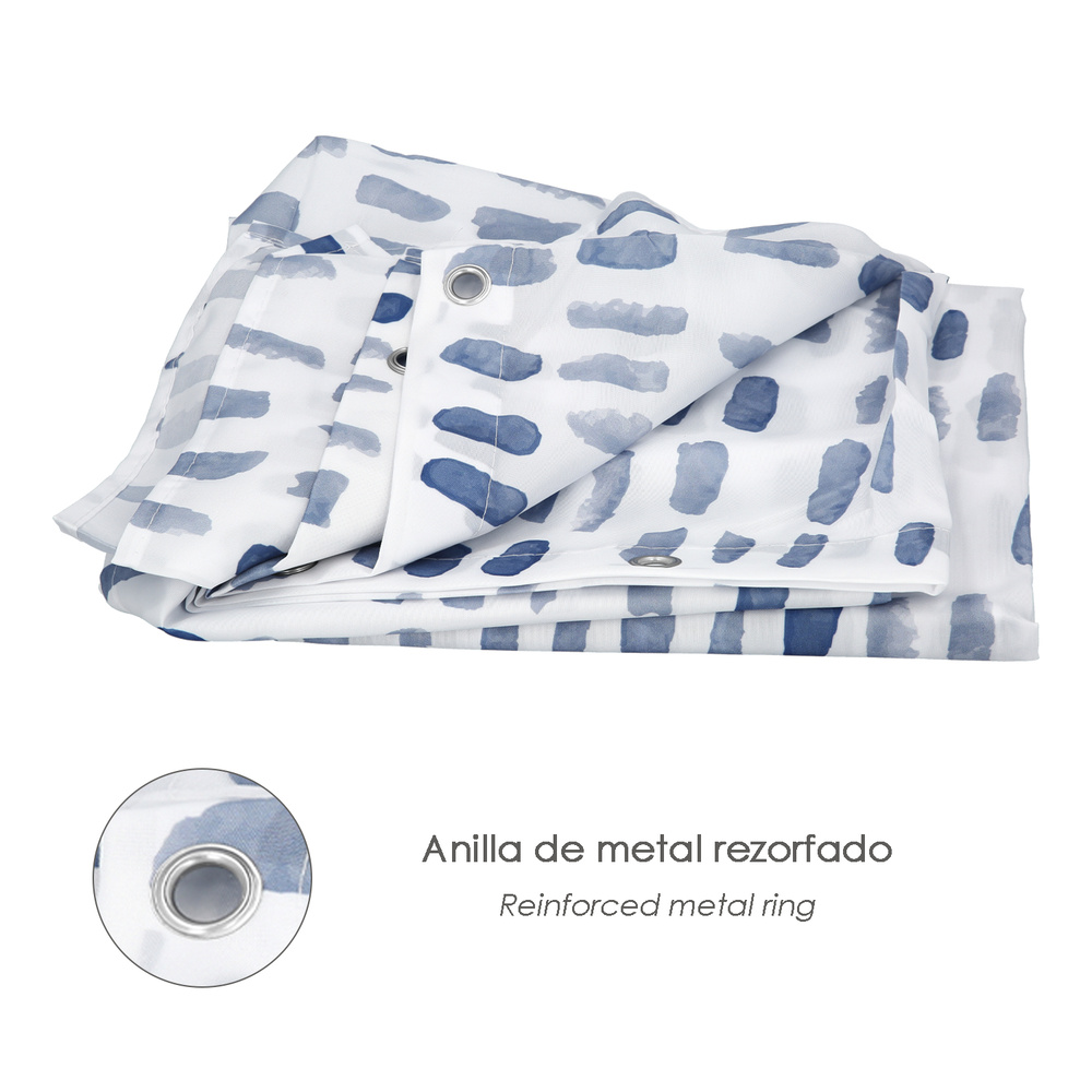 Cortina Ducha Matrix Azul 180x200 cm. Impermeable - Imagen 4
