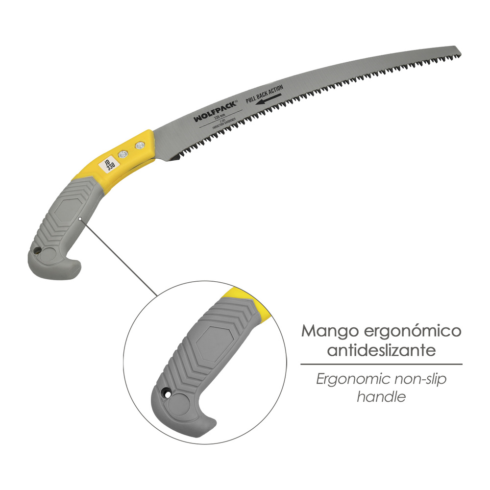 Serrucho Podar Curvo Mango TPR JD 330 mm. - Imagen 3