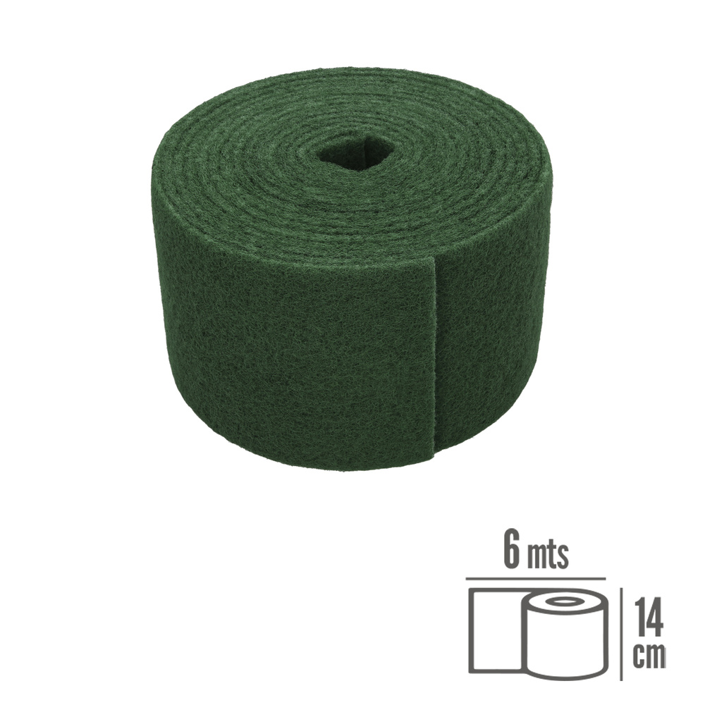 Estropajo Fibra Verde Profesional. Rollo De 14 Cm x 6 Mt. - Imagen 2
