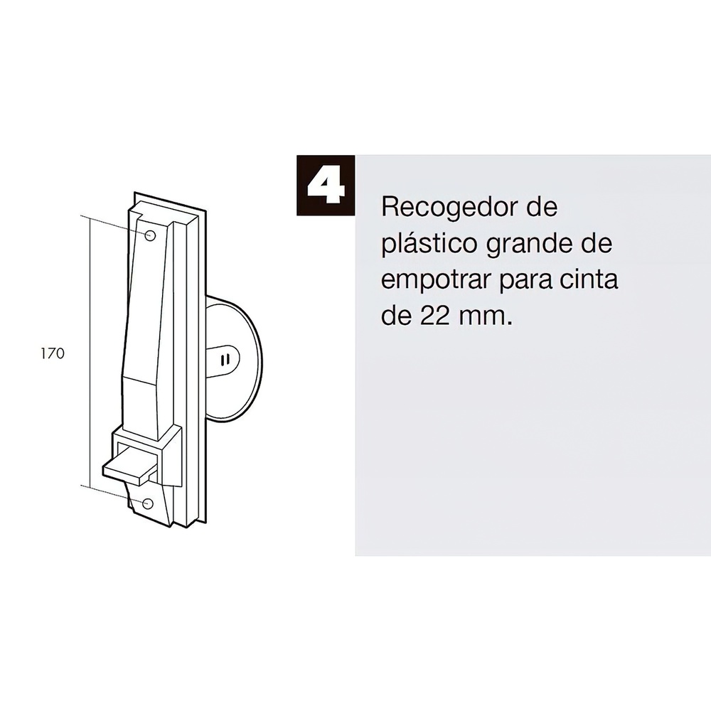 Recogedor Persiana Plastico Grande Cinta 22 mm. - Imagen 3
