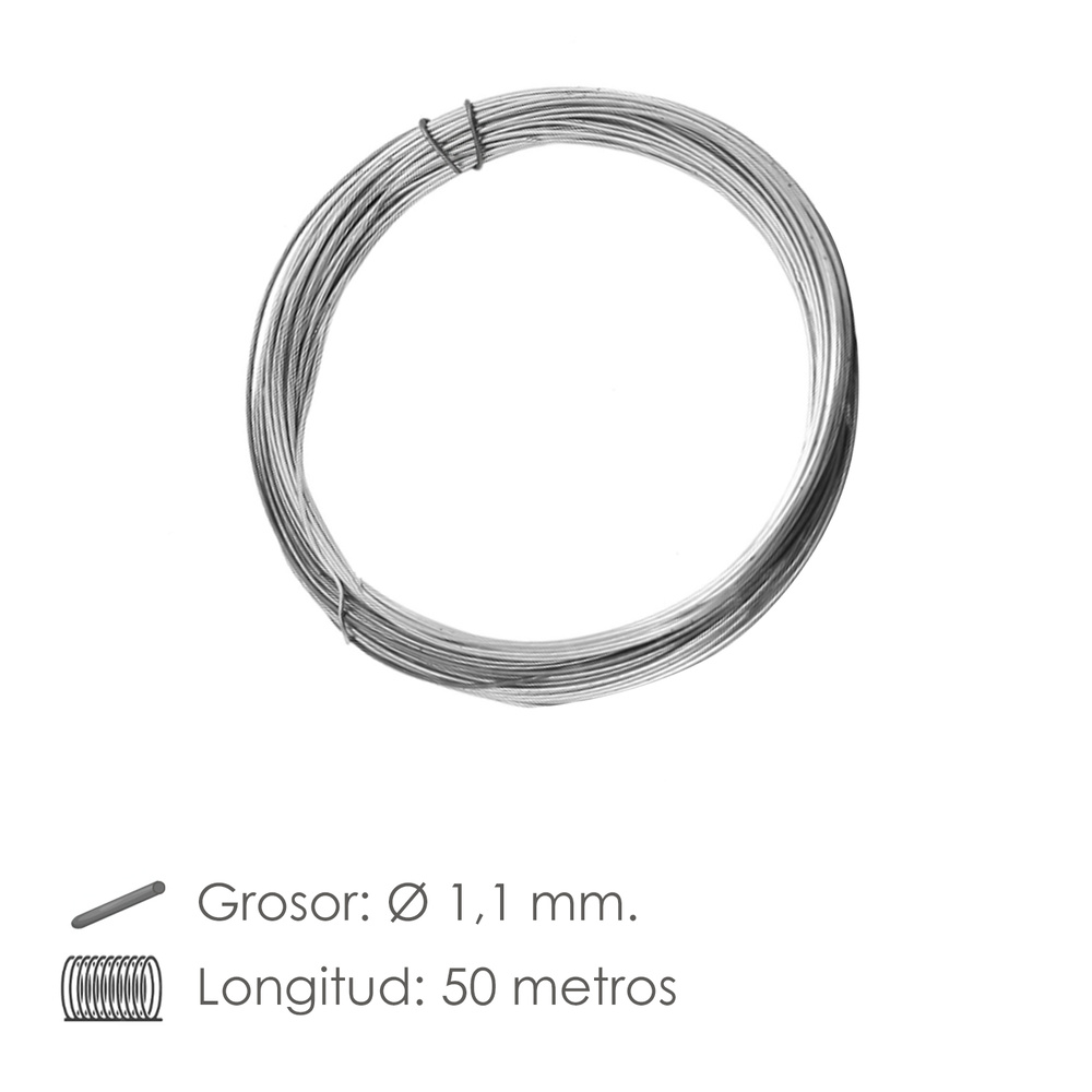Alambre Galvanizado 1,10mm / 6 (Rollo 50 metros) - Imagen 2