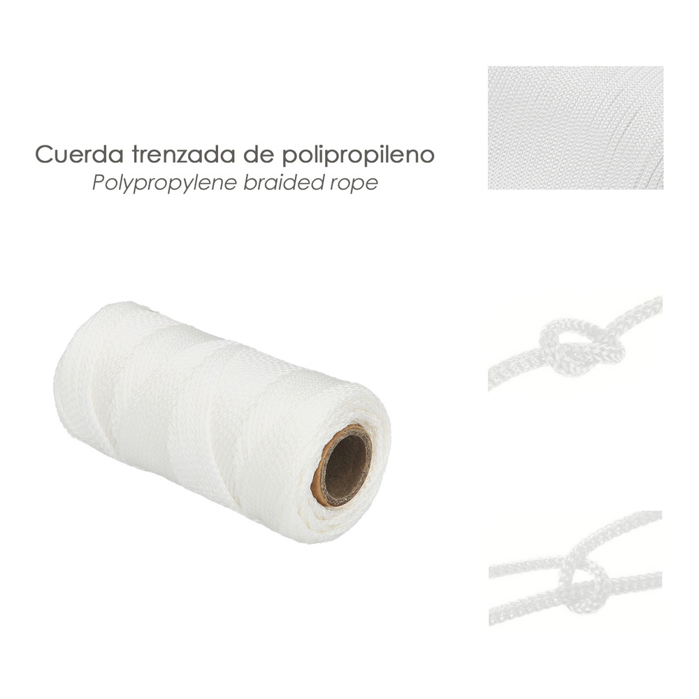 Cuerda Trencilla Polipropileno Blanco (Bobina 50 Metros) - Imagen 3