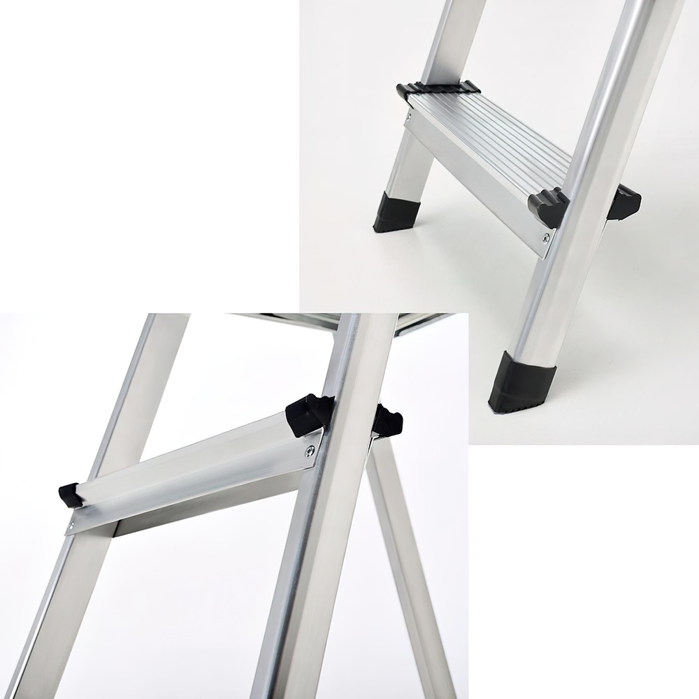 Escalera Aluminio 8 Peldaños Plegable, Uso doméstico, Antideslizante, Ligera y Resistente - Imagen 5