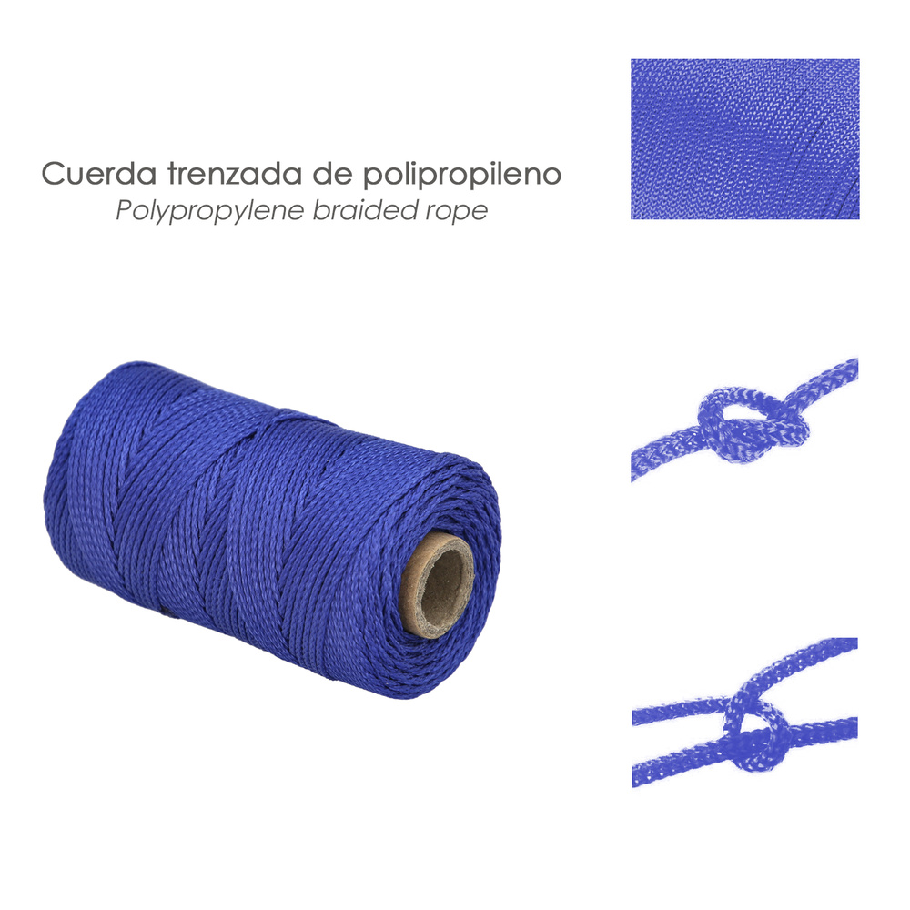 Cuerda Trencilla Polipropileno Azul (Bobina 100 Metros) - Imagen 3