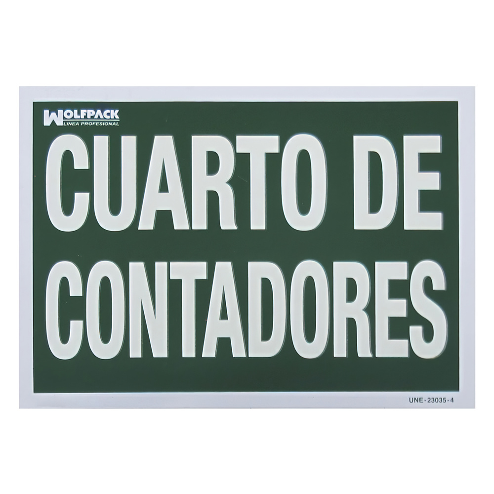 Cartel Cuarto De Contadores 30 x 21 (Alt.) cm. - Imagen 2
