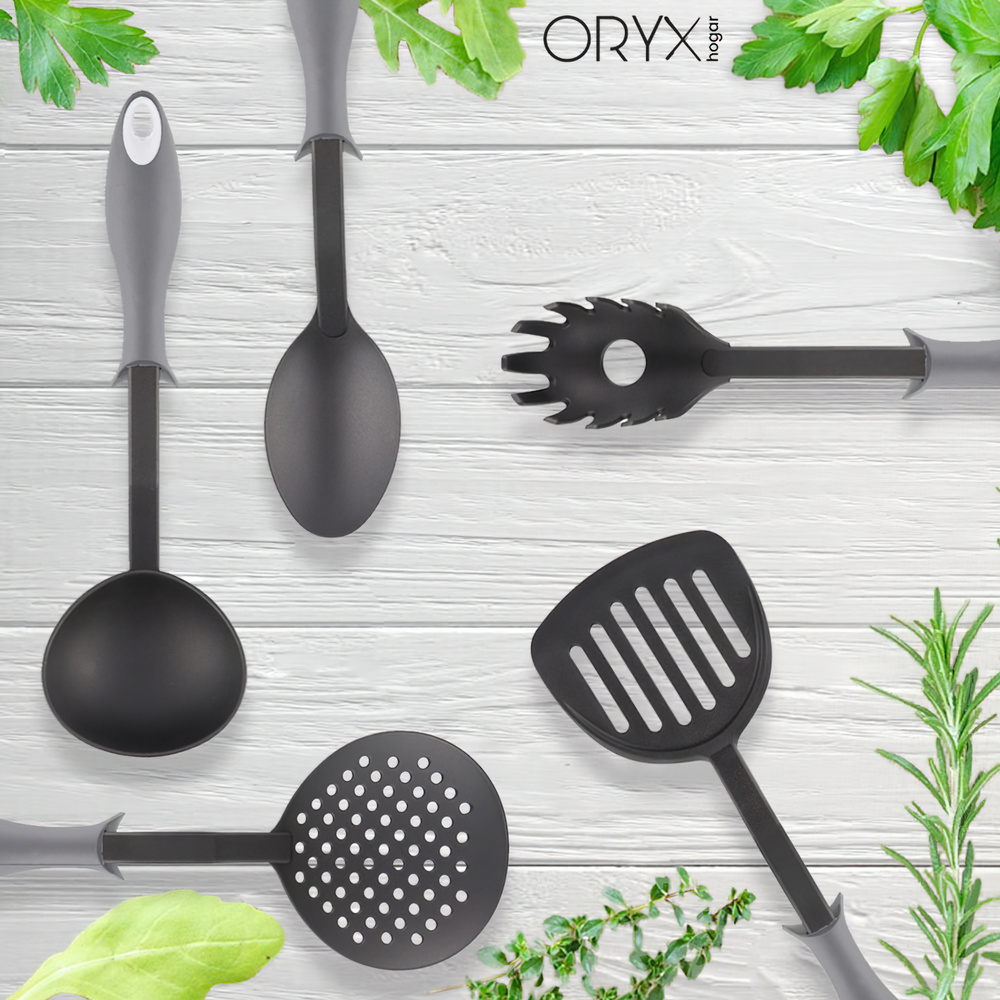 Cuchara Servir Cocina Nylon Con Mango Antigotas Engomado 32,5x6cm - Imagen 5