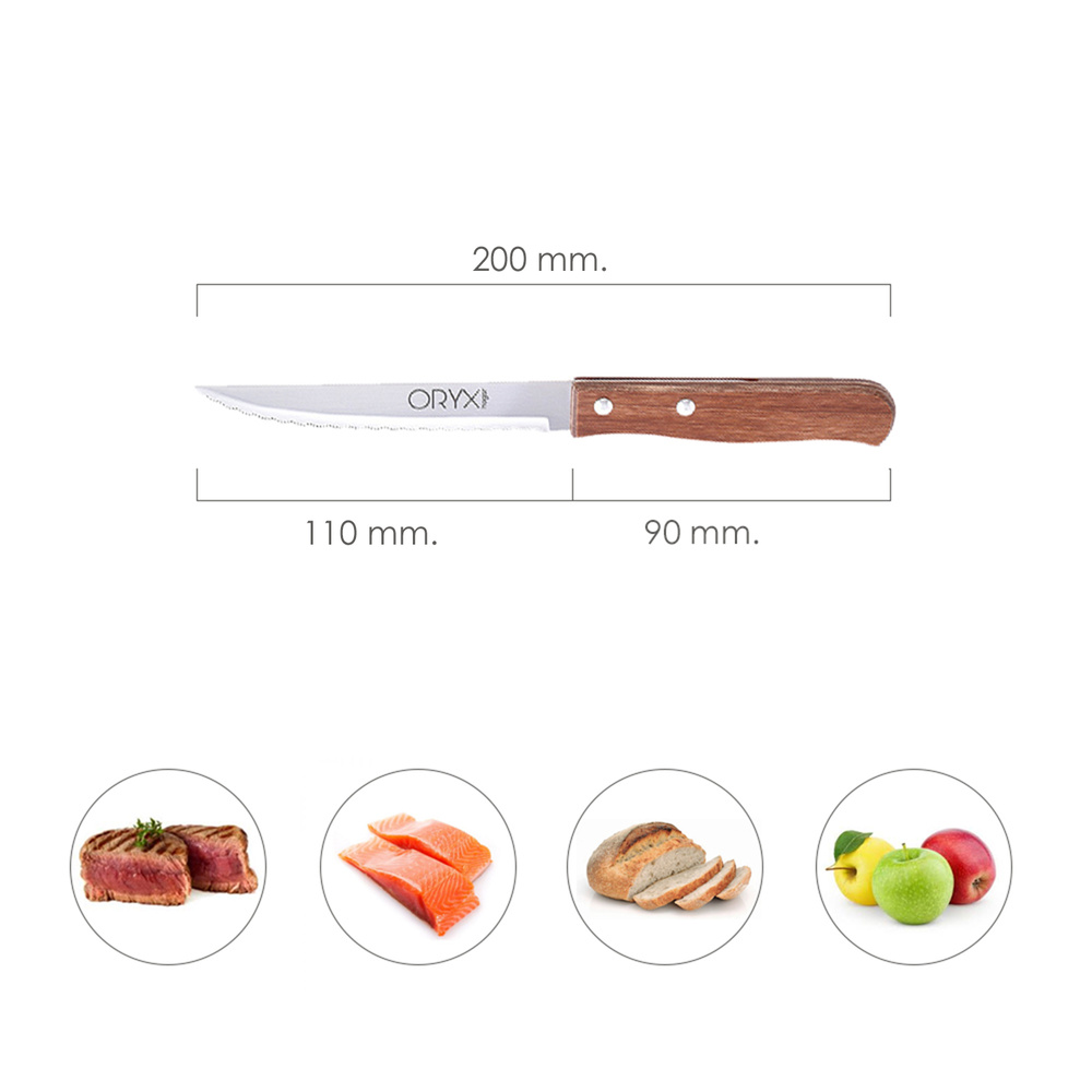 Cuchillo Montana Multiusos Hoja Sierra Acero Inoxidable 11 cm. Mango Madera (Blister 3 piezas) - Imagen 2
