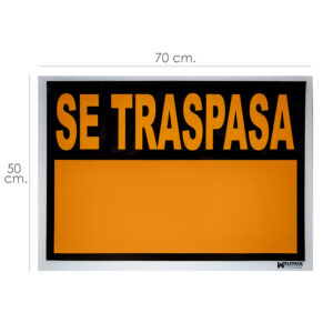 Cartel Se Traspasa 70 x 50(Alt.) cm.