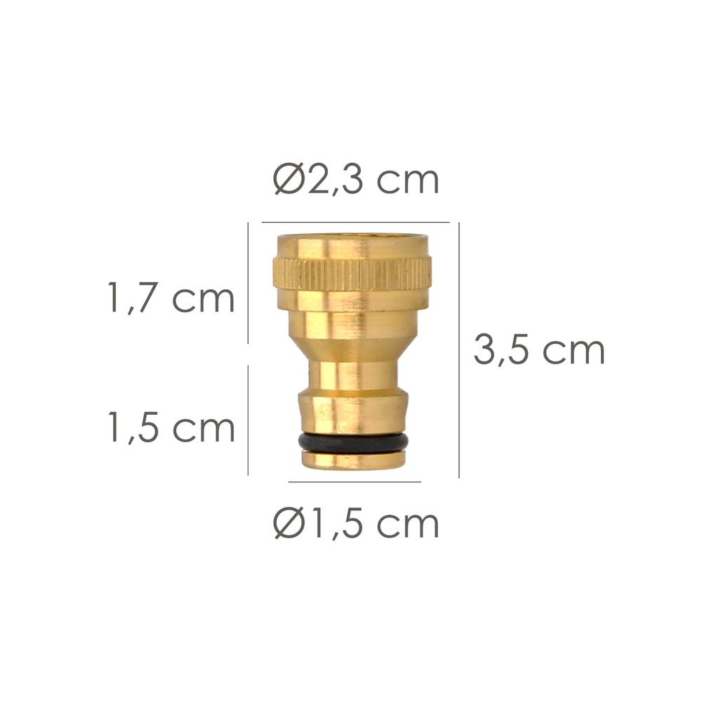 Adaptador Manguera Laton 1/2" Hembra, Adaptador Grifo, Conector Grifo A Conector Rapido - Imagen 2