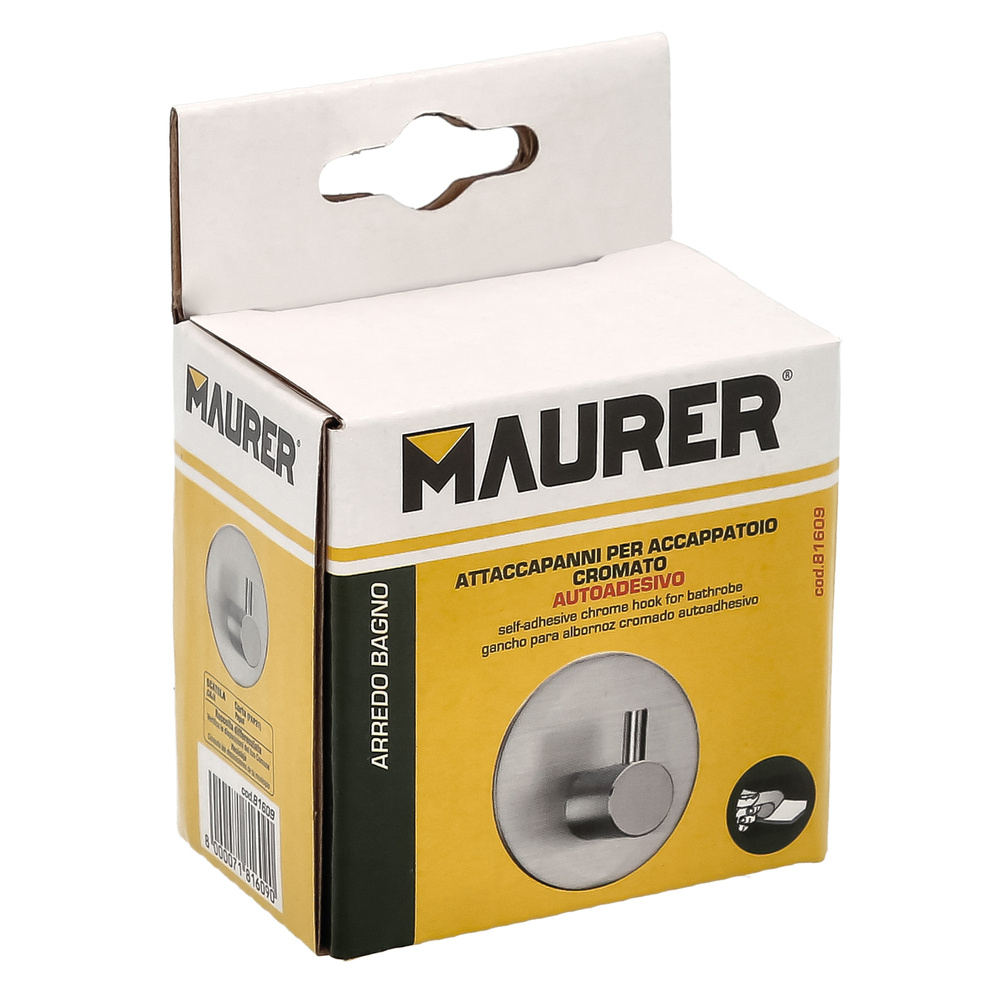 Gancho Colgador Baño Individual Toallas / Albornoz Color Inox Autoadhesivo Resistente, Sin Tornillos - Imagen 5
