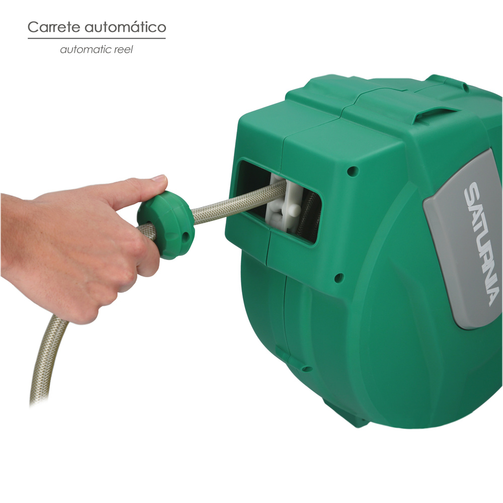 Enrollador Automatico Manguera Para Jardin. Recogedor Manguera Automatico, Porta Mangueras Jardin Manguera De 20 Metros - Imagen 3