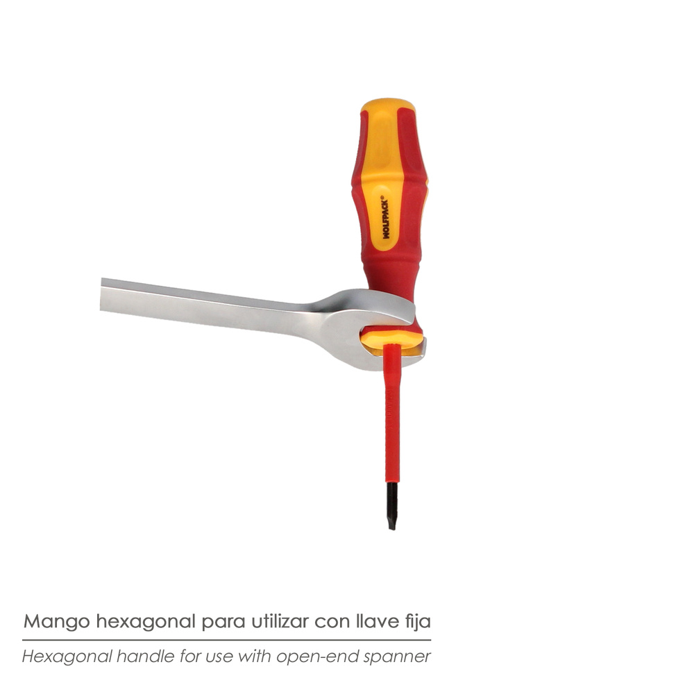 Destornillador Plano Aislado Certificado VDE 1.000 V. Medida 1,2 x Ø 6,5 x 150 mm. Destornillador Seguridad Electricista - Imagen 4
