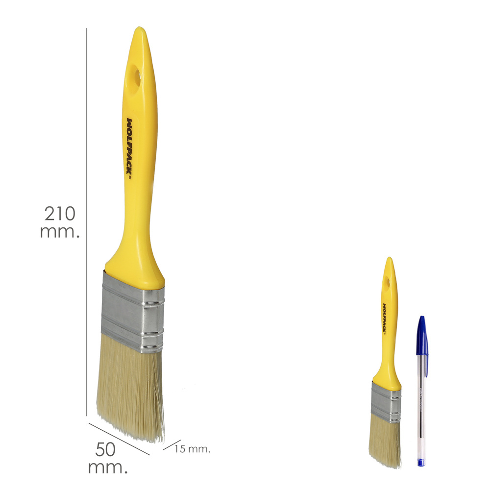 Paletina Profesional Cerda Blanca Ancho 50 mm. Cerdas Naturales Mango Plastico Ergonomico, Brocha Pintor, Pincel Pintura - Imagen 2
