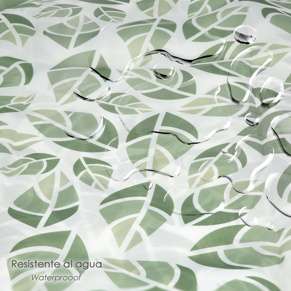 Cortina Ducha Hojas Verdes 180x200 cm. Impermeable - Imagen 5