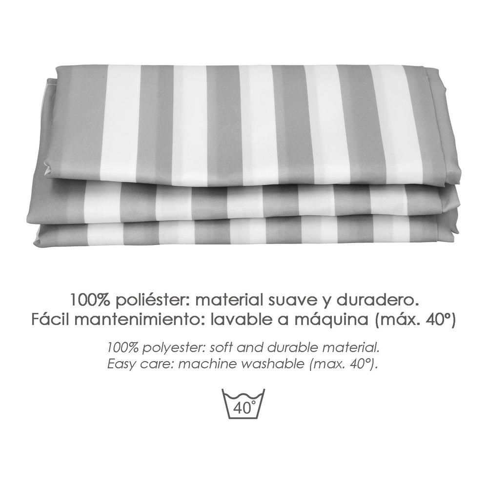 Cortina Ducha Rayas Blancas 180x200 cm. Impermeable - Imagen 3