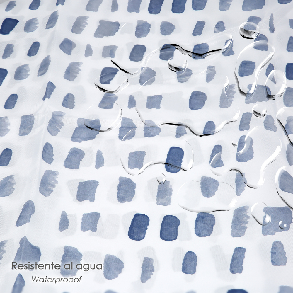 Cortina Ducha Matrix Azul 180x200 cm. Impermeable - Imagen 5