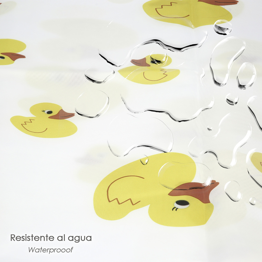 Cortina Ducha Patitos 180x200 cm. Impermeable - Imagen 5