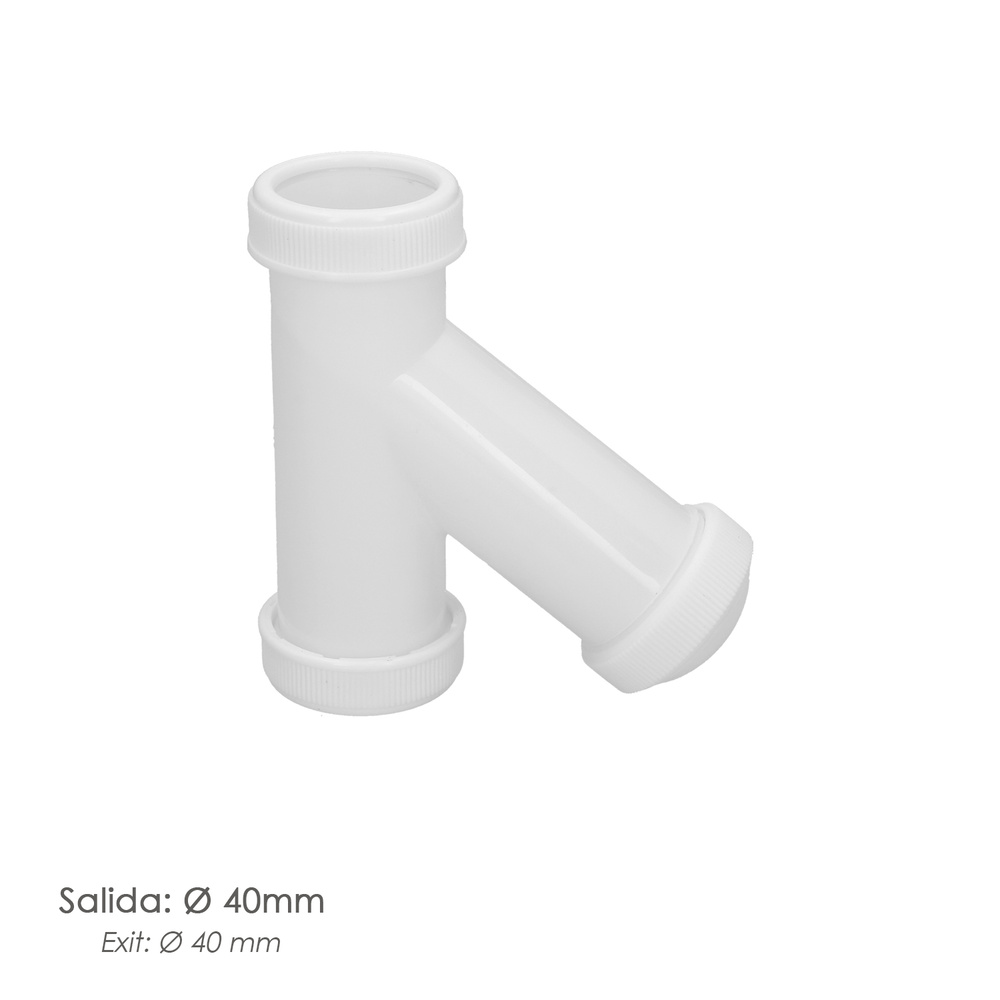 Sifon En Y, 1 1/2" Salida Ø 40 Mm Para Tubos Lisos - Imagen 3