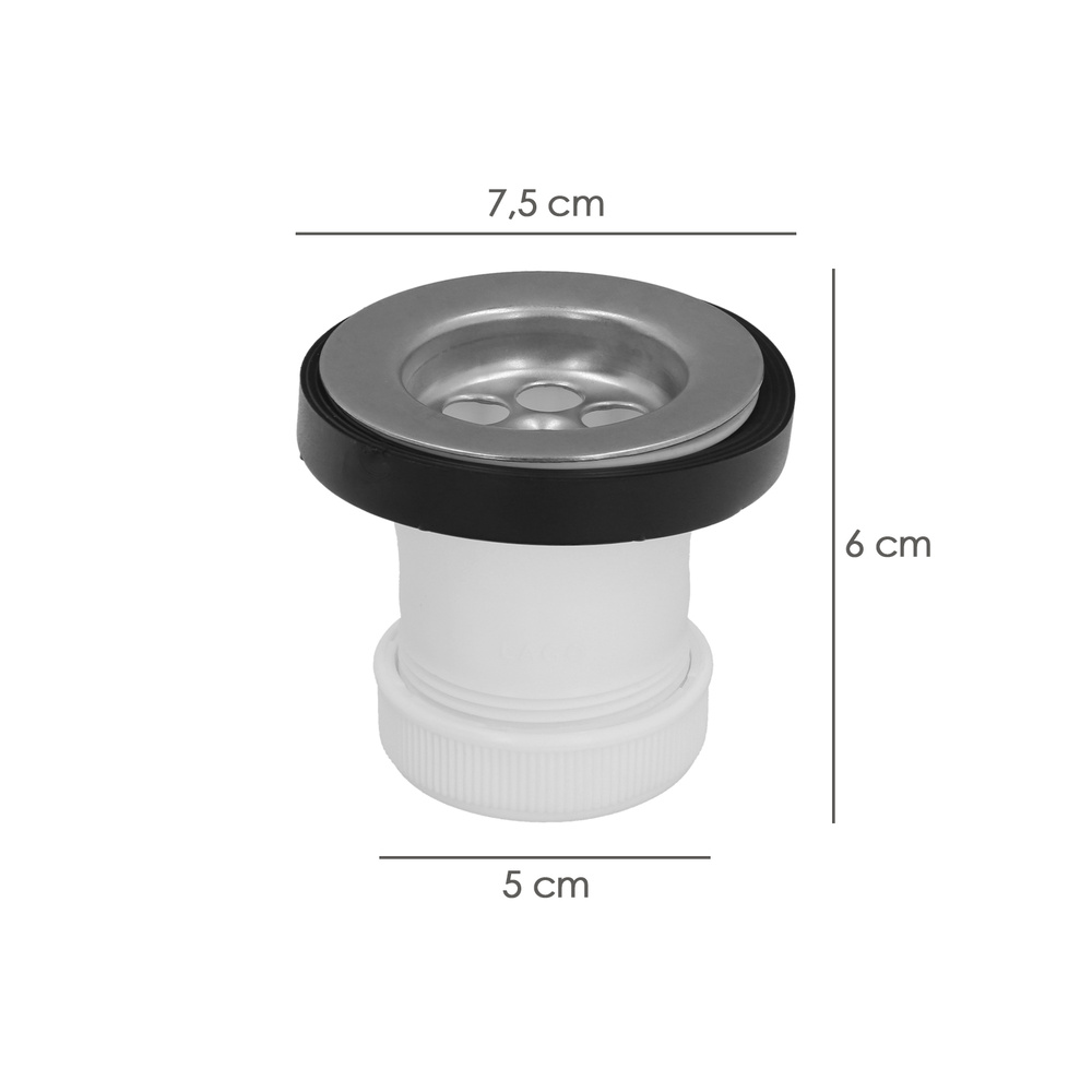 Válvula Lavabo / Bide Con Tapa y Cadena 1 1/2" Salida Ø 40 Mm - Imagen 2