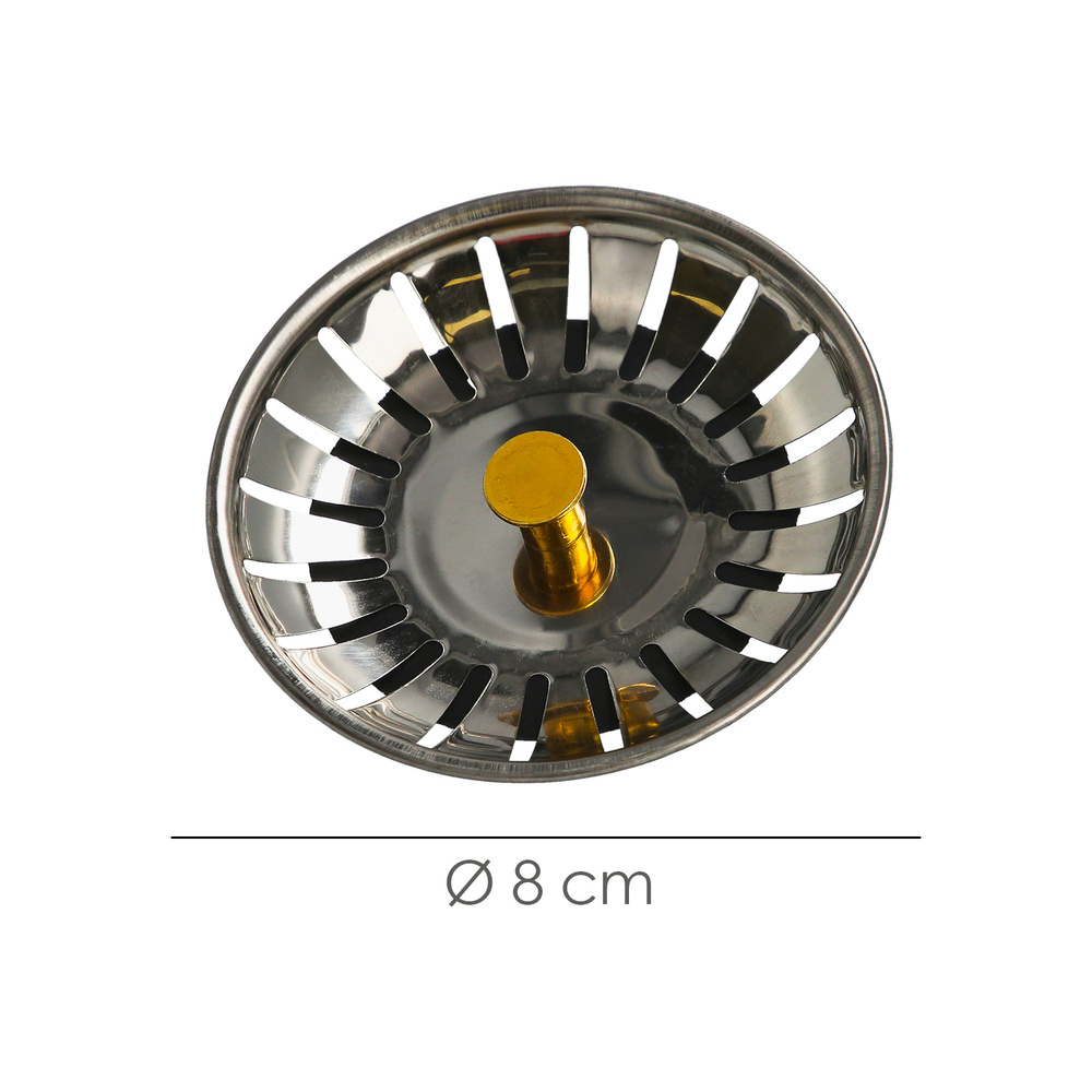 Tapon Valvula Cesta Para Fregadero Inoxidable Click Clack Ø 8 cm. - Imagen 2