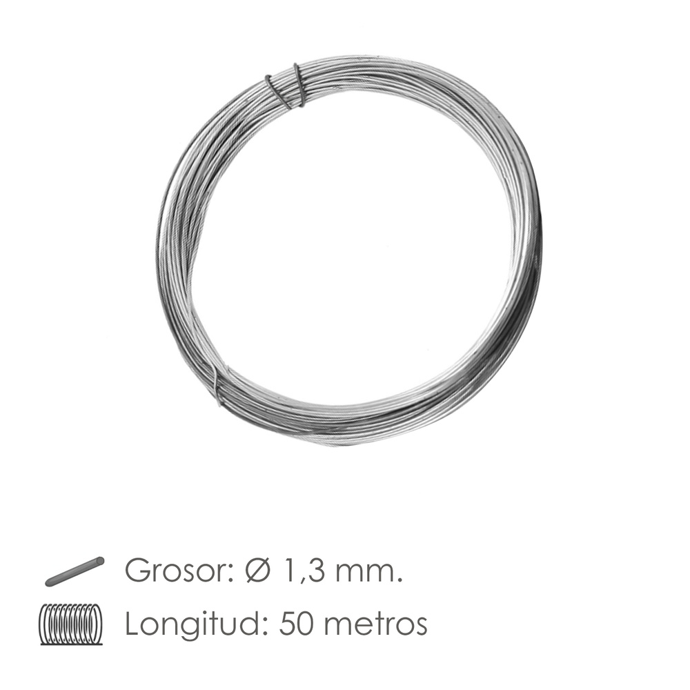 Alambre Galvanizado 1,3 mm / 8 (Rollo 50 metros) - Imagen 2