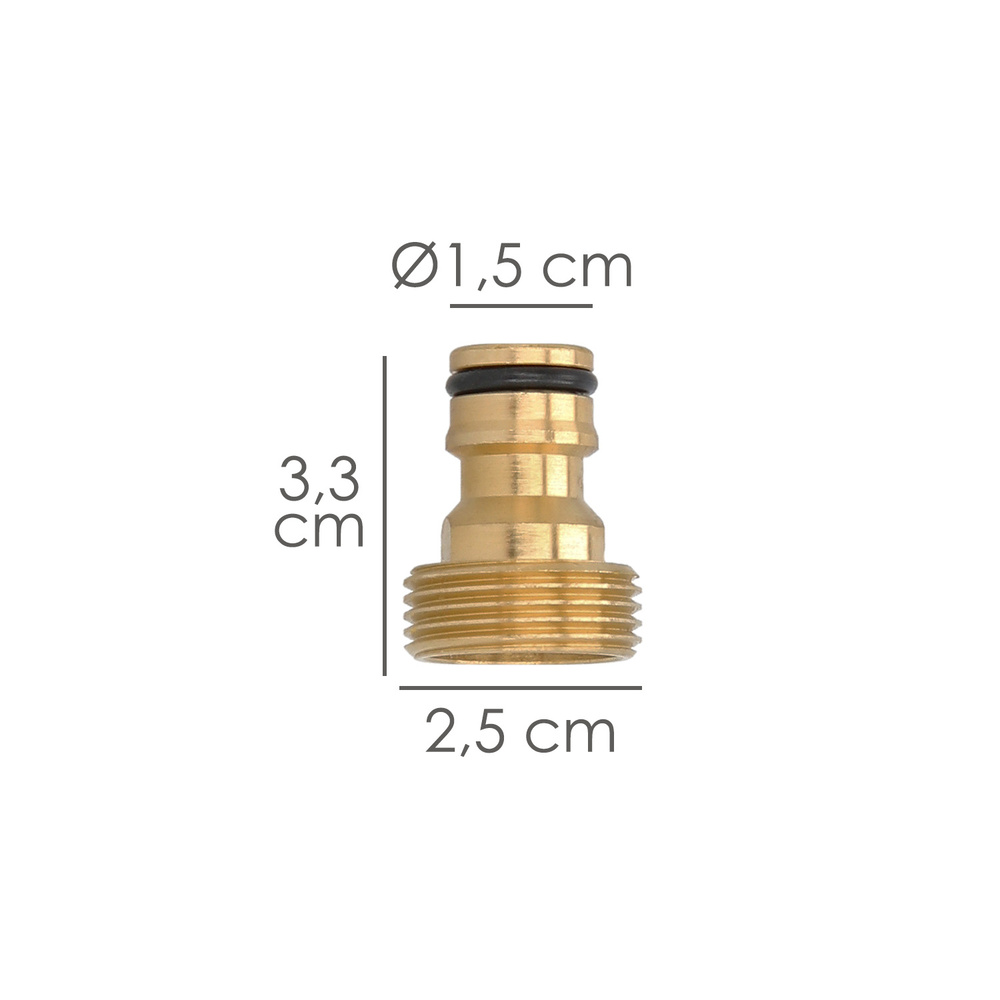 Adaptador Manguera Laton 3/4" macho - Imagen 2
