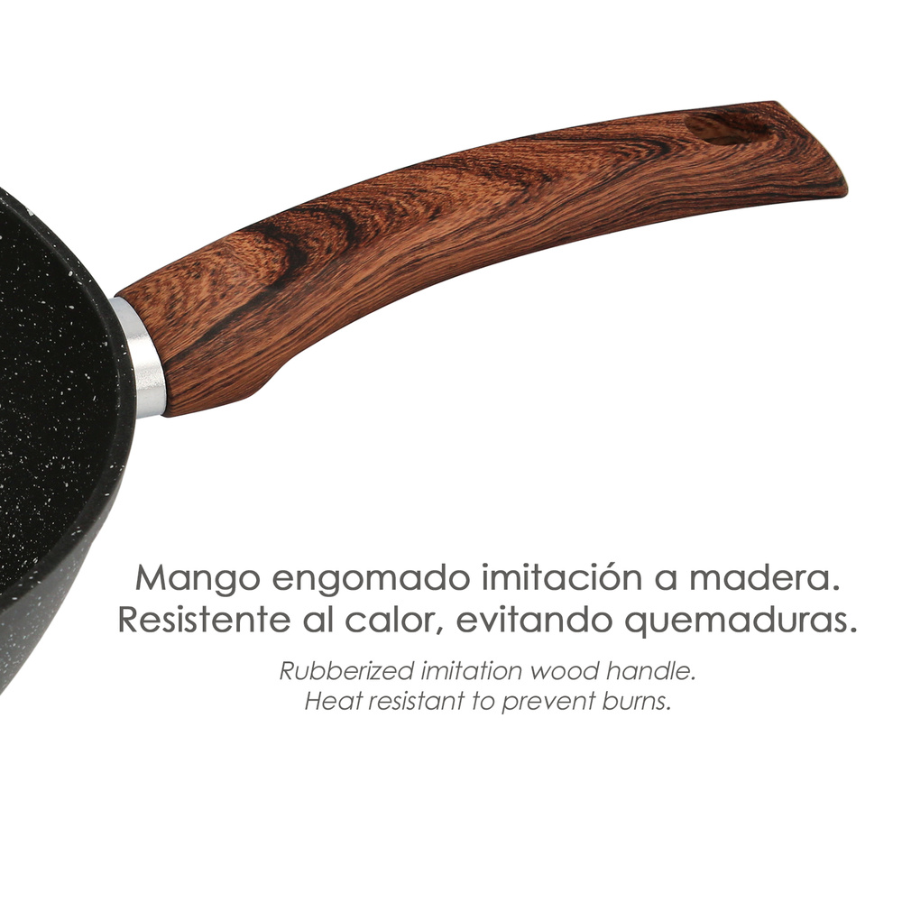 Sarten Aluminio Forjado Antiadherente Ø 24 x 5 cm. Mango Engomado / 5 capas / Acabado Piedra / Apta Para Todo Tipo de Cocinas - Imagen 5